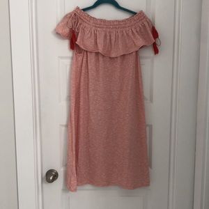 Red and white stripped tassel LOFT dress